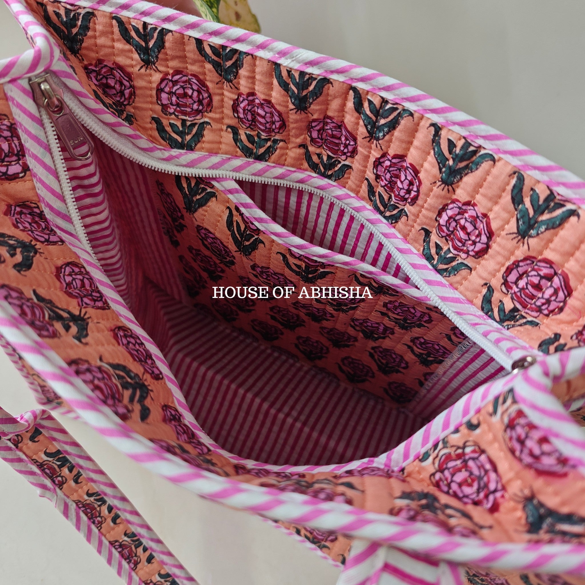 Musk Rose Mini Quilted Cotton Tote Bag