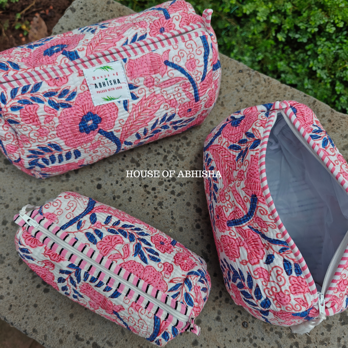 Lush Lore Quilted Utility Pouches - Set of 3