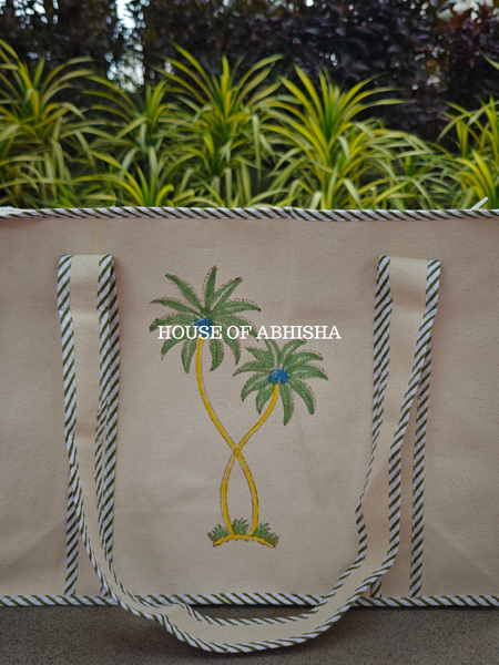 Palm Canvas Cotton Tote Bag