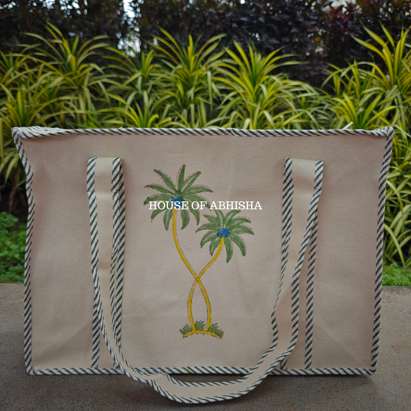 Palm Canvas Cotton Tote Bag