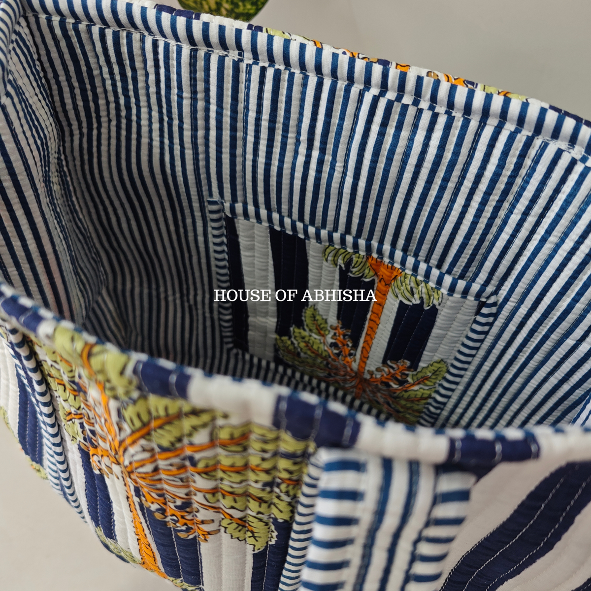 Tropical Palm Mini Quilted Cotton Tote Bag