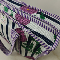 Purple Marigold Quilted Cotton Tote Bag