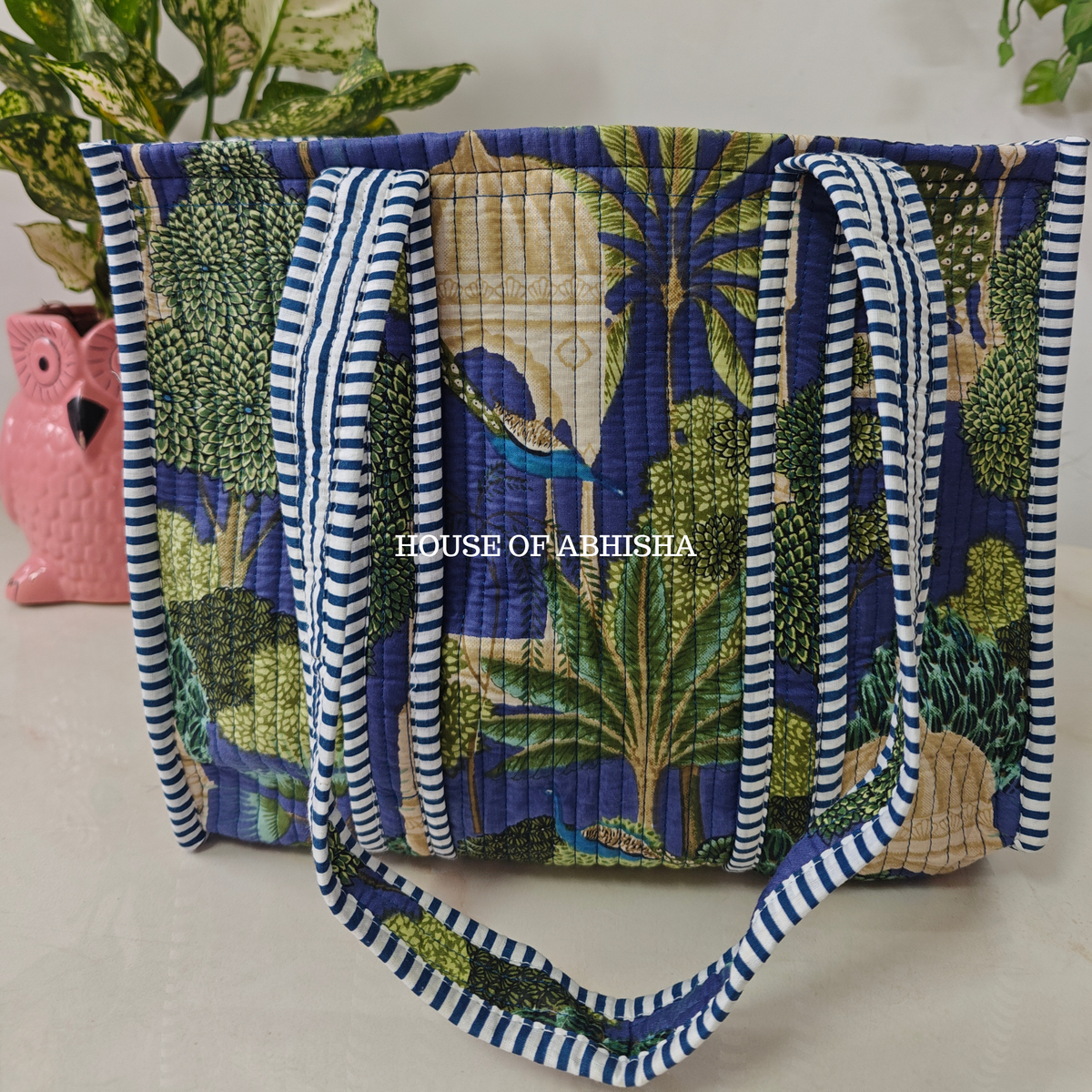 Royal Bagh Mini Quilted Cotton Tote Bag