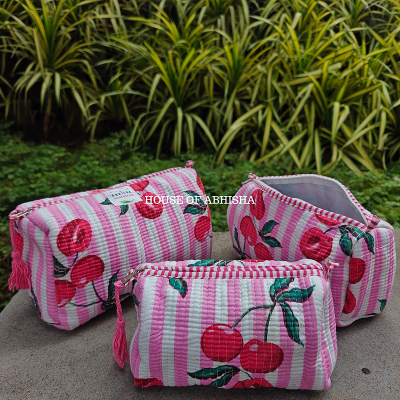 Eden Bloom Quilted Utility Pouches - Set of 3