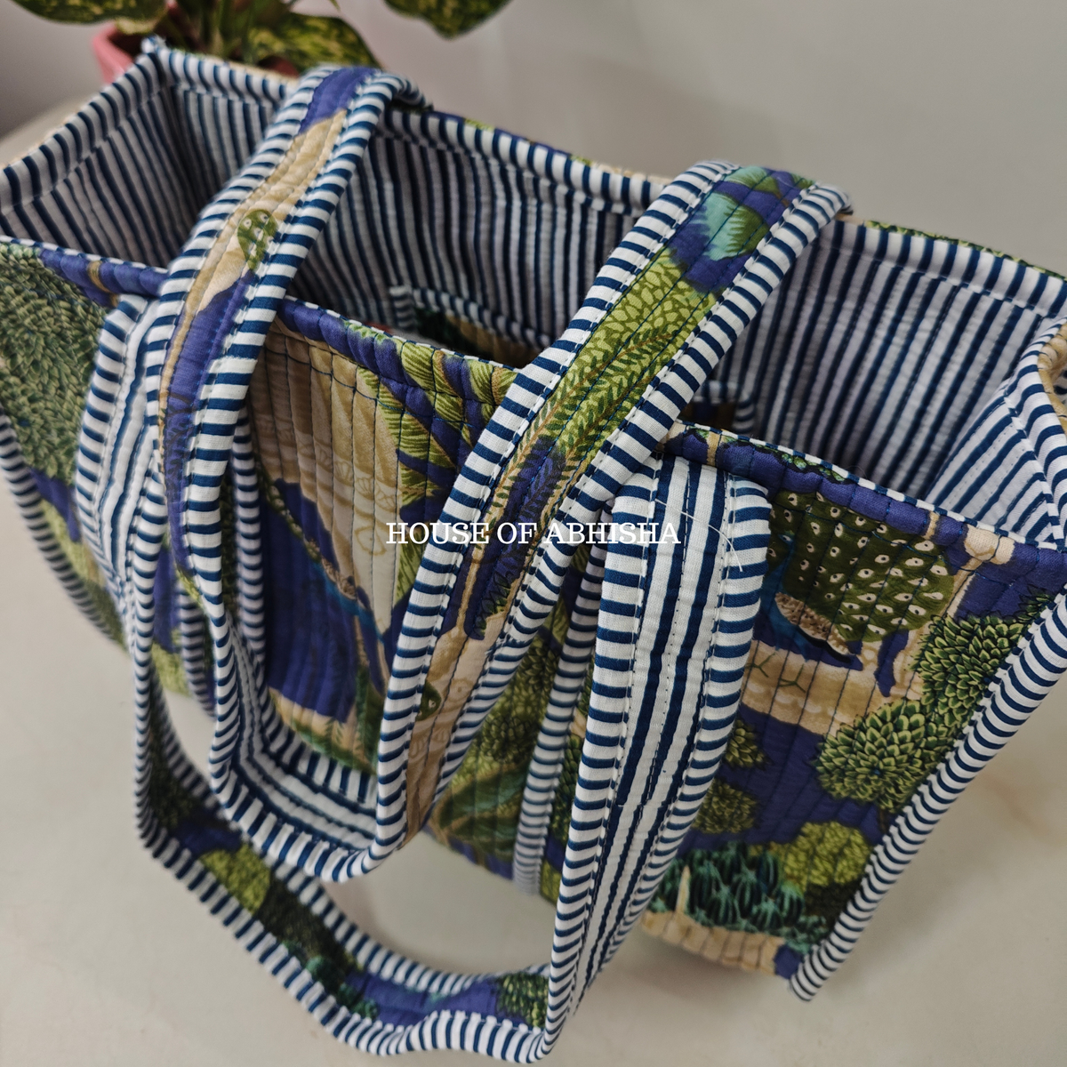 Royal Bagh Mini Quilted Cotton Tote Bag