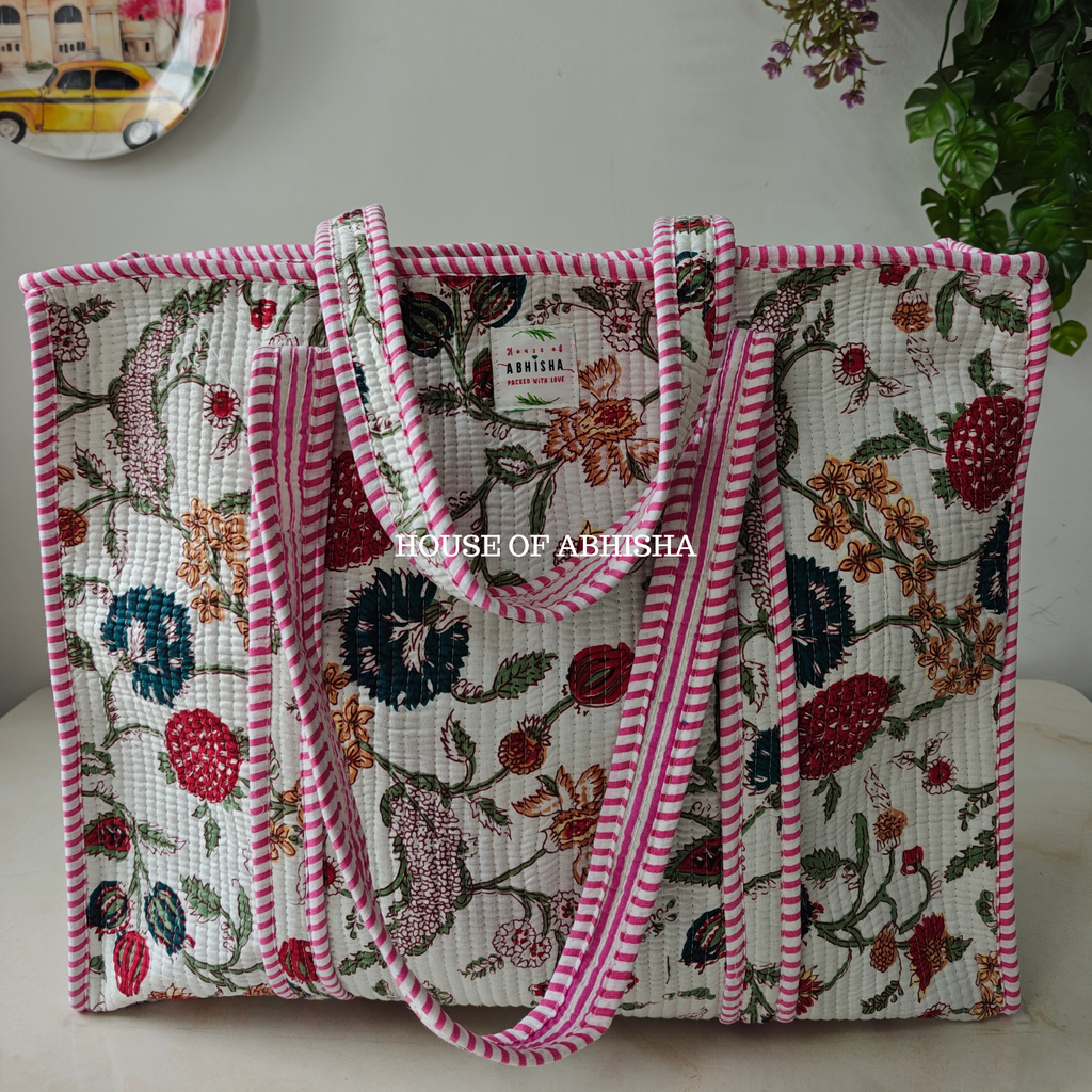 Bageecha Quilted Cotton Tote Bag