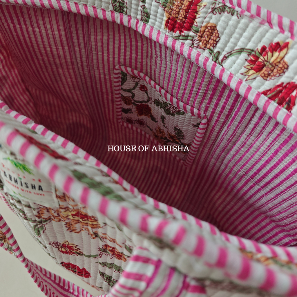 Bageecha Quilted Cotton Tote Bag