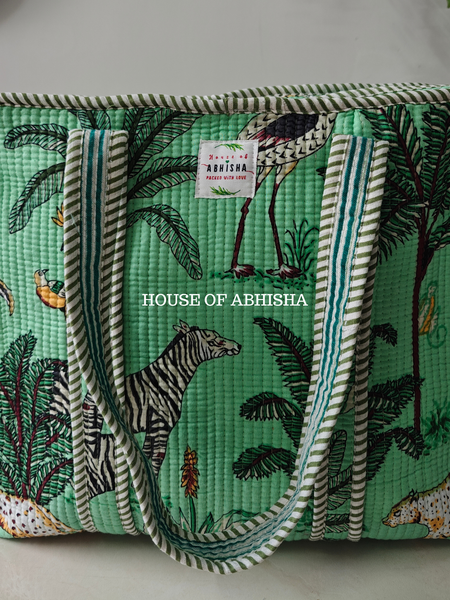 Marine Quilted Cotton Tote Bag
