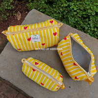 Little Hearts Quilted Cotton Tote Bag + Pouch (Set of 3) Combo