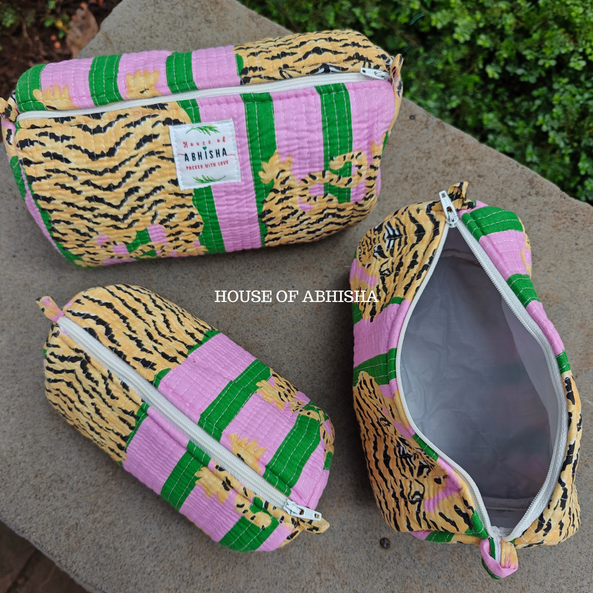 Jungle Muse Quilted Utility Pouches - Set of 3