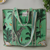 Marine Quilted Cotton Tote Bag
