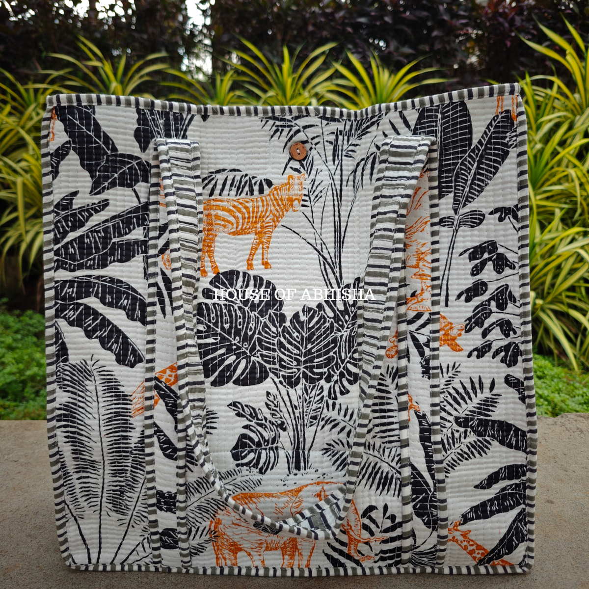 Hidden Grove Quilted Cotton Tote Bag