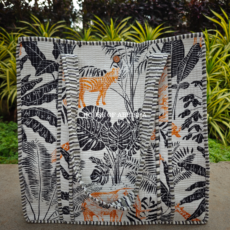 Hidden Grove Quilted Cotton Tote Bag