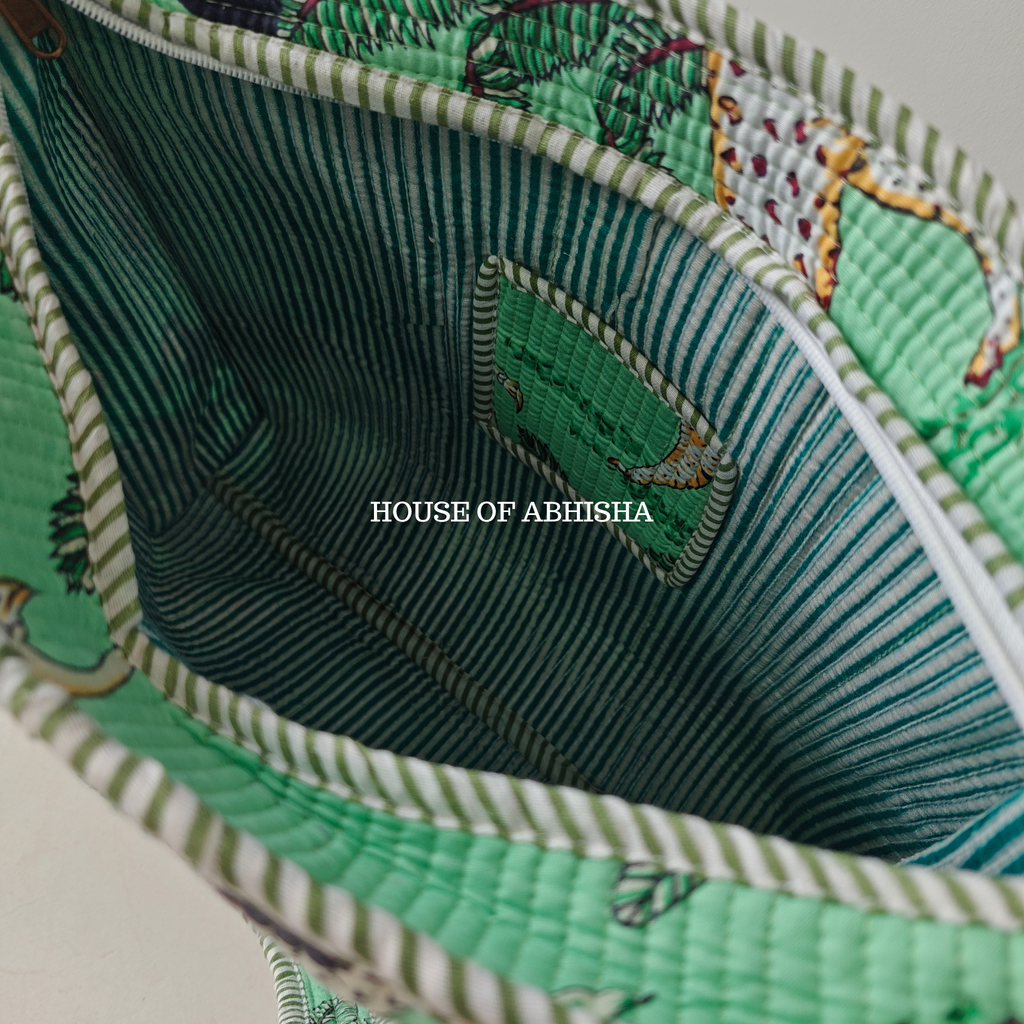 Marine Quilted Cotton Tote Bag