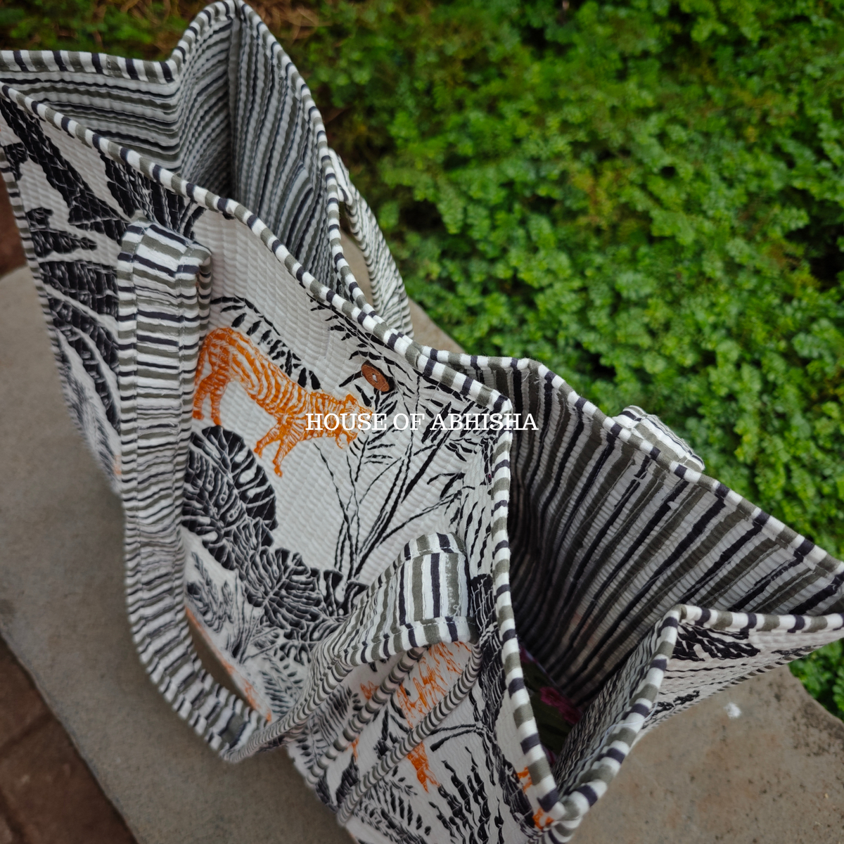 Hidden Grove Quilted Cotton Tote Bag
