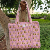 Vanika Quilted Cotton Tote Bag + Pouch (Set of 3) Combo