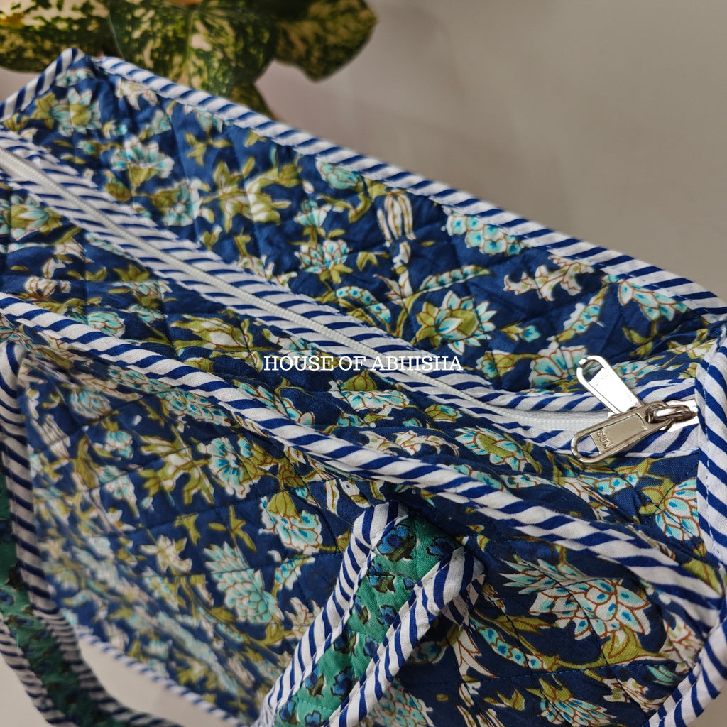Iris Mini Quilted Cotton Tote Bag