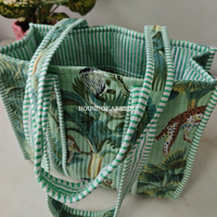 Musk Jungle Mini Quilted Cotton Tote Bag