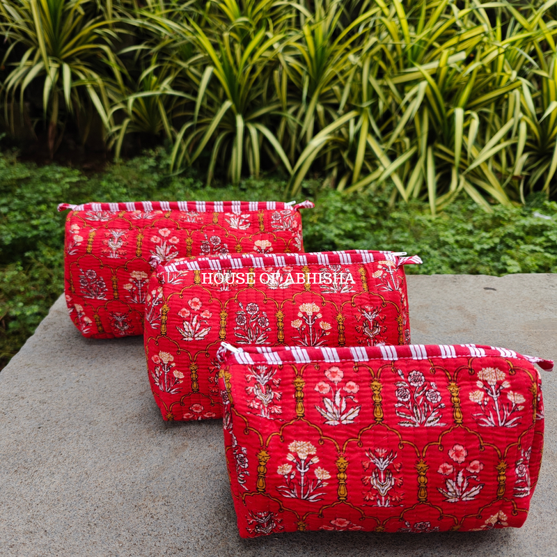 Gulzar Quilted Utility Pouches - Set of 3