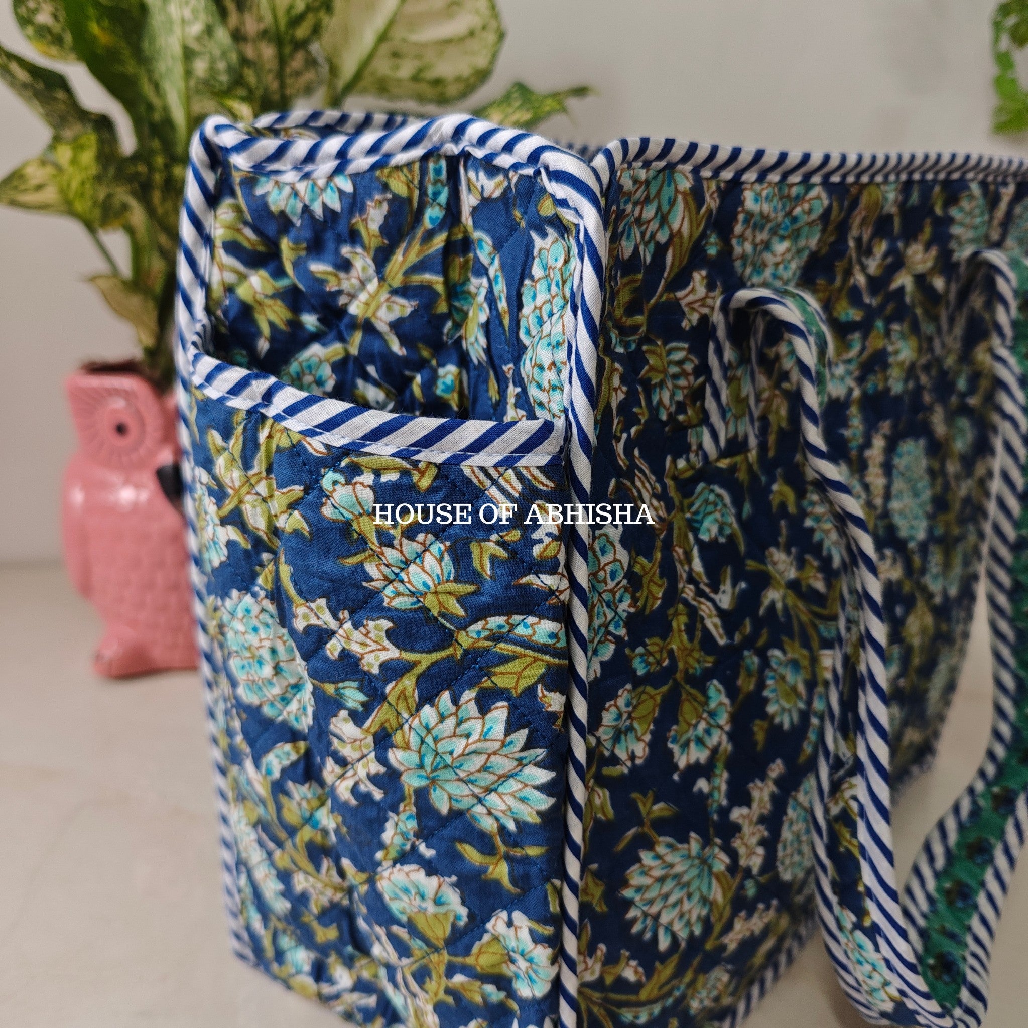 Iris Mini Quilted Cotton Tote Bag