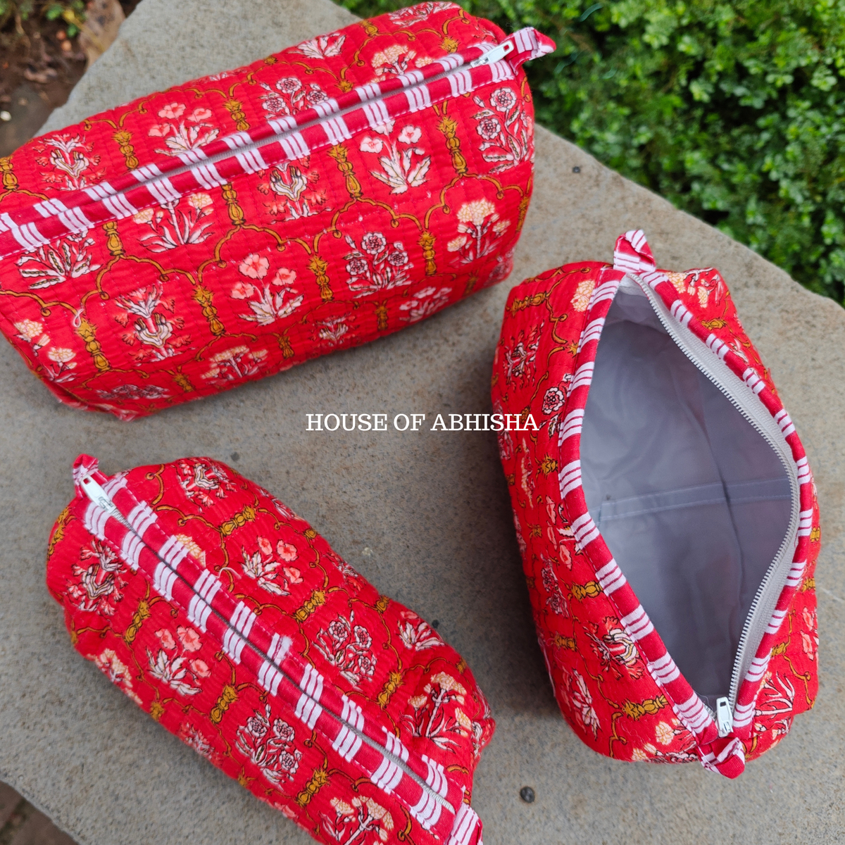 Gulzar Quilted Utility Pouches - Set of 3