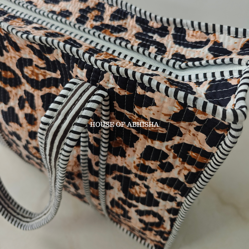 Leopard Quilted Cotton Tote Bag