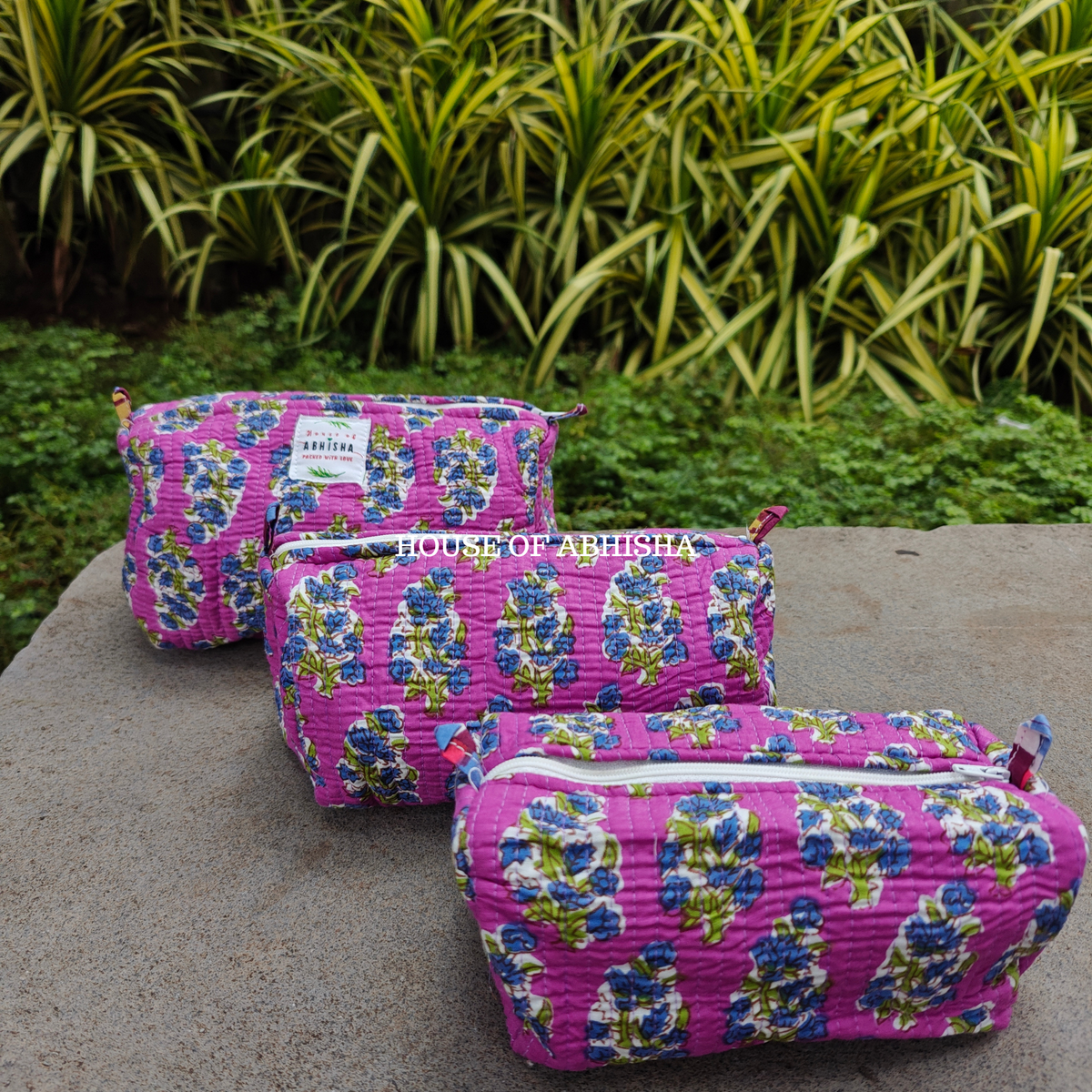 Gulmira Quilted Utility Pouches - Set of 3