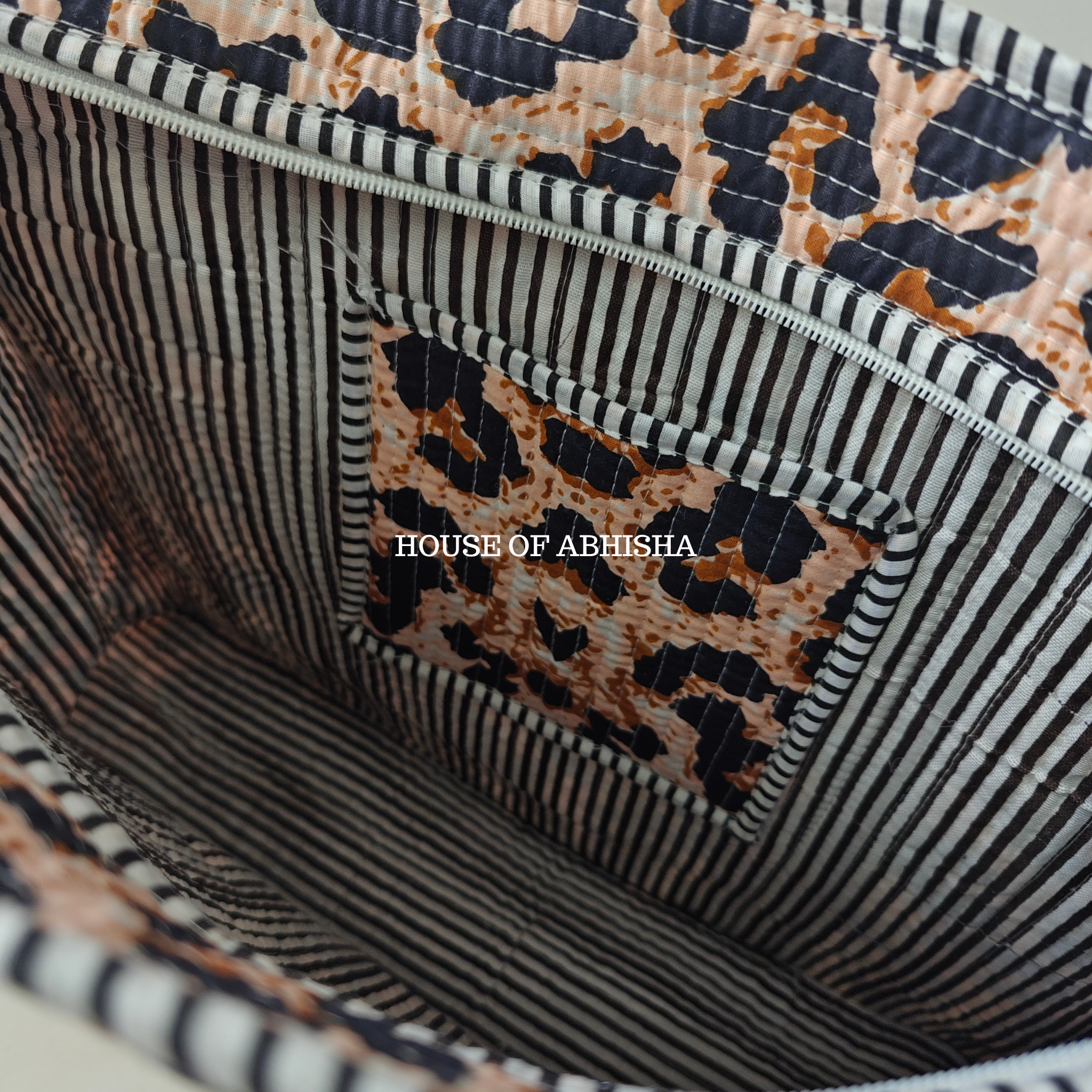 Leopard Quilted Cotton Tote Bag