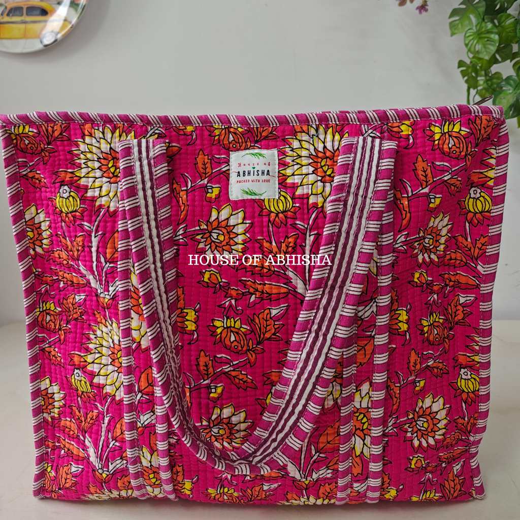 Mehar Quilted Cotton Tote Bag