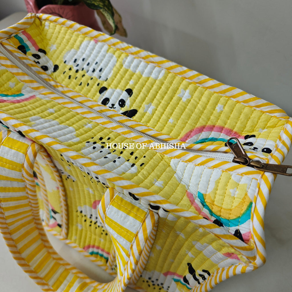 Panda Mini Quilted Cotton Tote Bag