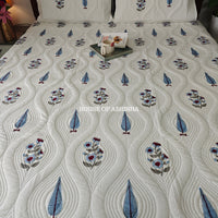Tropical Blue Royal Embossed Quilted Bedcover