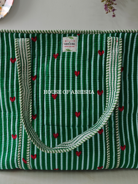 Noor Quilted Cotton Tote Bag