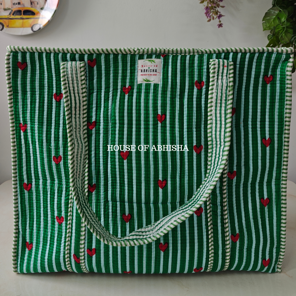 Noor Quilted Cotton Tote Bag