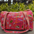 Block Printed Quilted French Garden Duffle Bag