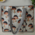Mushroom Quilted Cotton Tote Bag