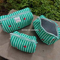 Gulmira Quilted Cotton Tote Bag + Pouch (Set of 3) Combo
