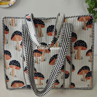 Mushroom Quilted Cotton Tote Bag