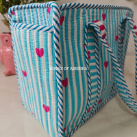 Lil Hearts Mini Quilted Cotton Tote Bag