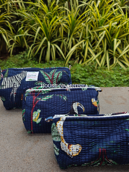 Wild Whimsy Quilted Utility Pouches - Set of 3
