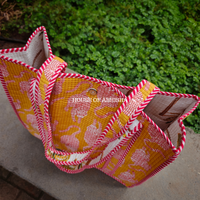 Vanraj Quilted Cotton Tote Bag + Pouch (Set of 3) Combo