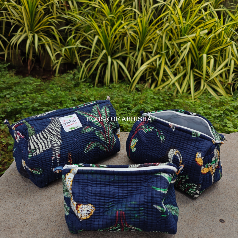 Wild Whimsy Quilted Utility Pouches - Set of 3