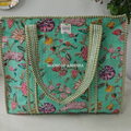Bougainvillea Quilted Cotton Tote Bag