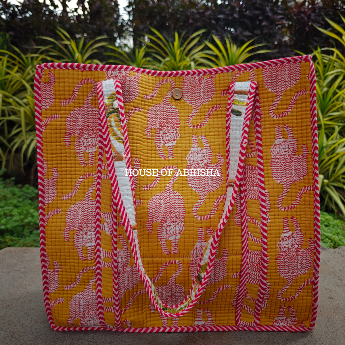 Vanraj Quilted Cotton Tote Bag + Pouch (Set of 3) Combo