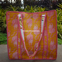 Vanraj Quilted Cotton Tote Bag + Pouch (Set of 3) Combo