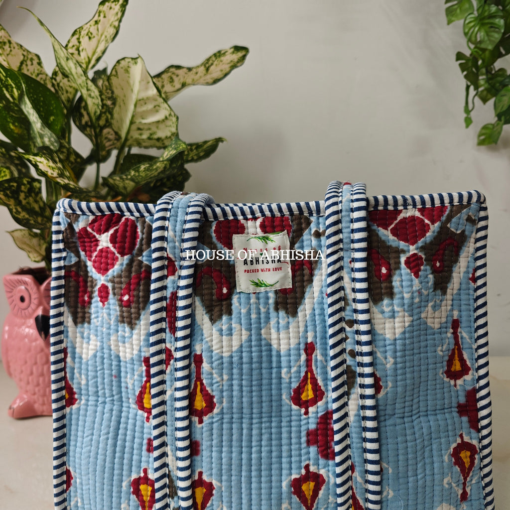 Ikat Mini Quilted Cotton Tote Bag