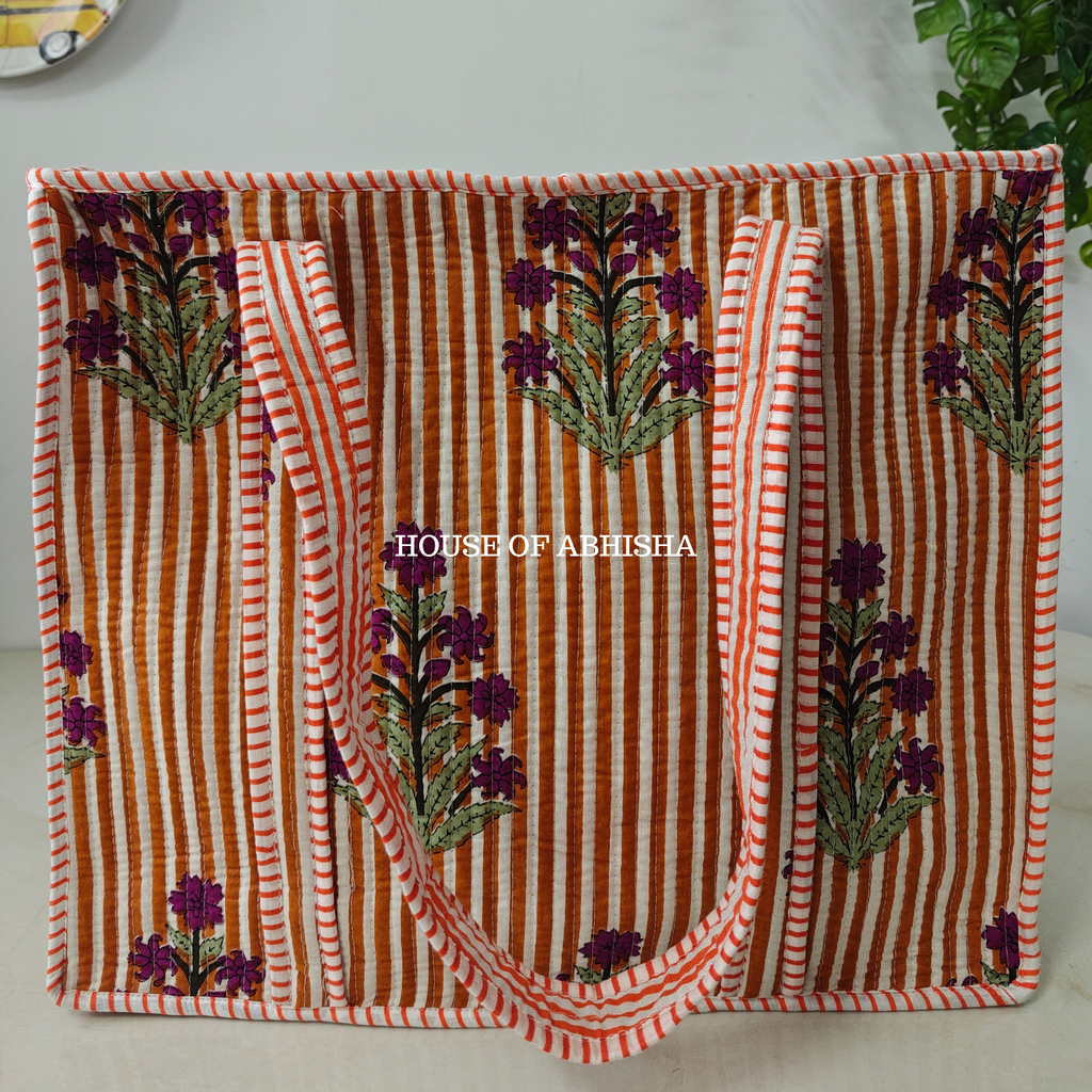 Guldasta Quilted Cotton Tote Bag