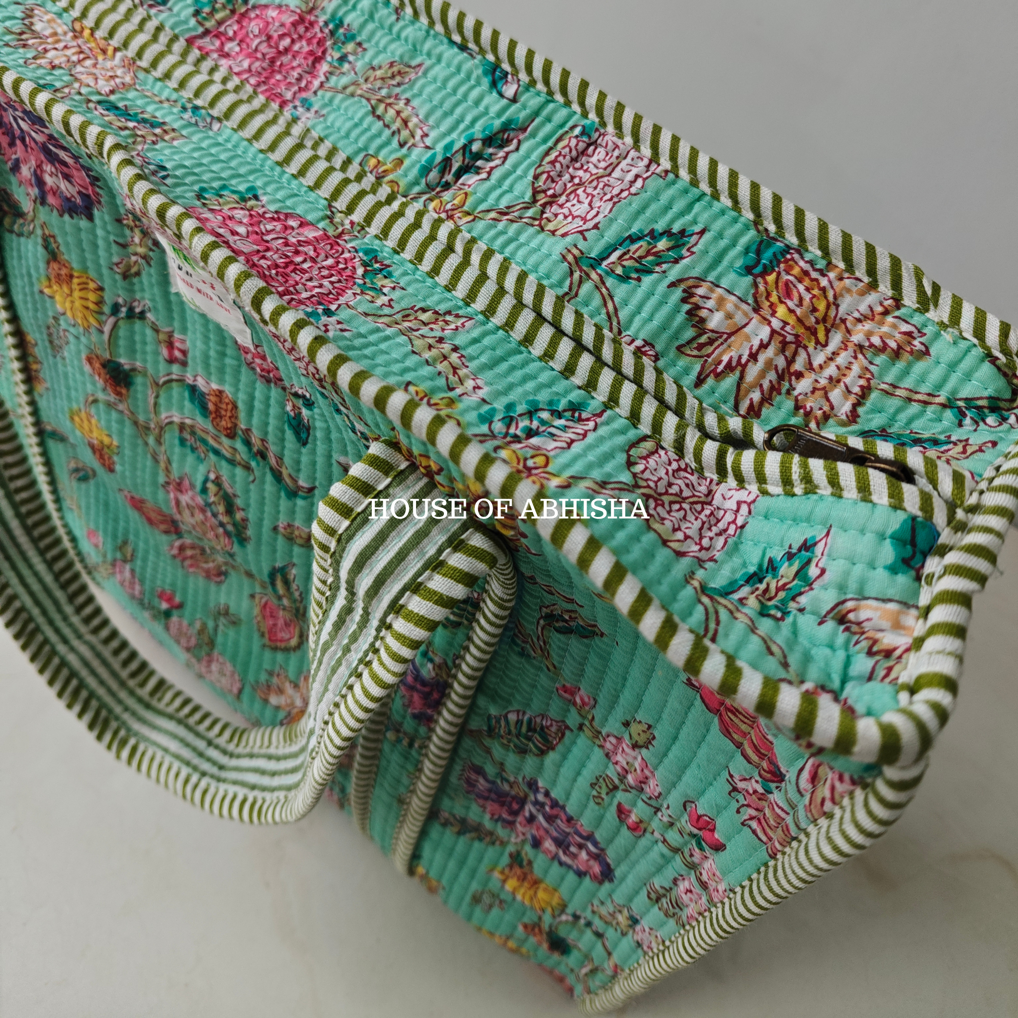 Bougainvillea Quilted Cotton Tote Bag
