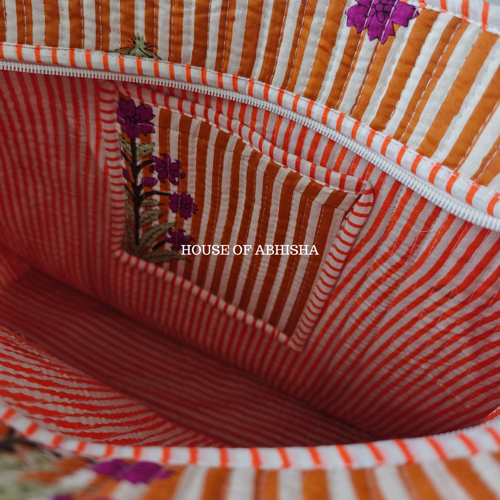 Guldasta Quilted Cotton Tote Bag