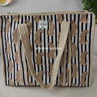 Panther Quilted Cotton Tote Bag