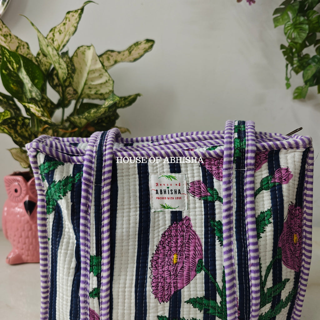 Anouk Mini Quilted Cotton Tote Bag